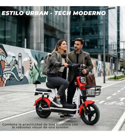 BICIMOTO ELÉCTRICA VORTEX 12ah SUSPENSION RODADO 14