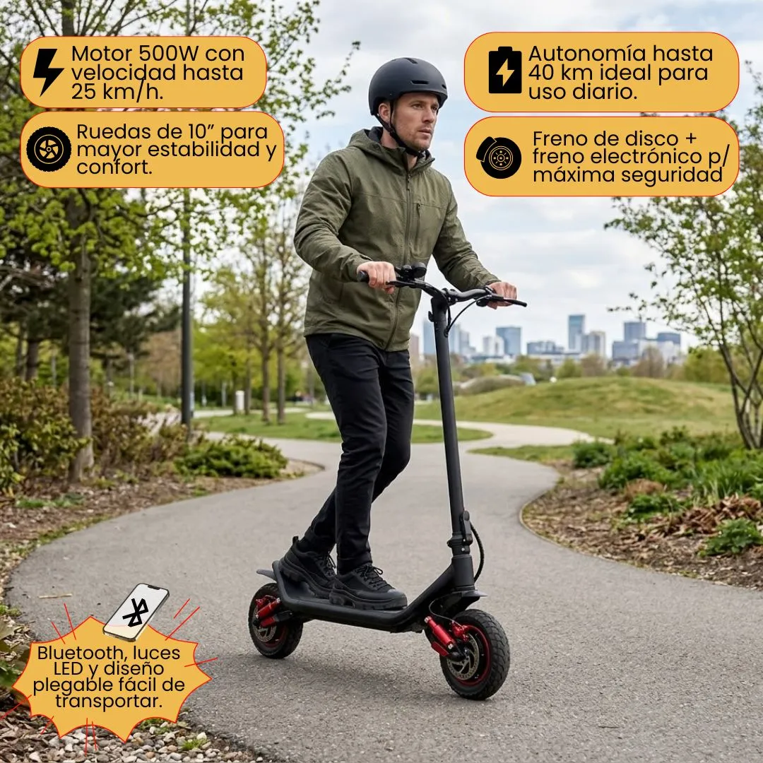 Monopatín Eléctrico Plegable Evoltan Urban Max 25km/h 120kg