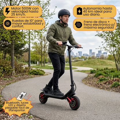 Monopatín Eléctrico Plegable Evoltan Urban Max 25km/h 120kg