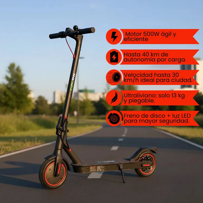 Monopatín Eléctrico Plegable Evoltan Urban Uno Super Ligero