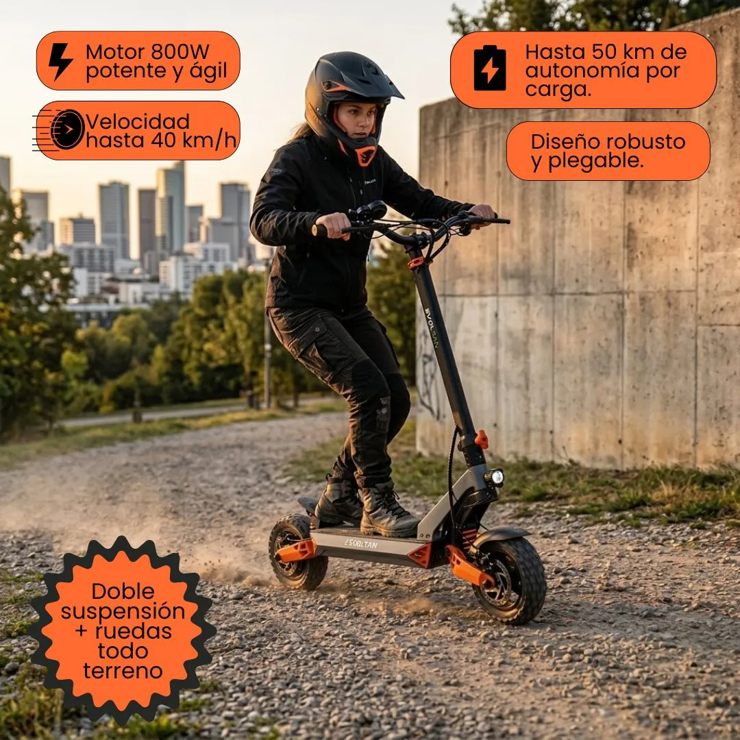 Monopatín Eléctrico Plegable Evoltan Xtrem Todoterreno